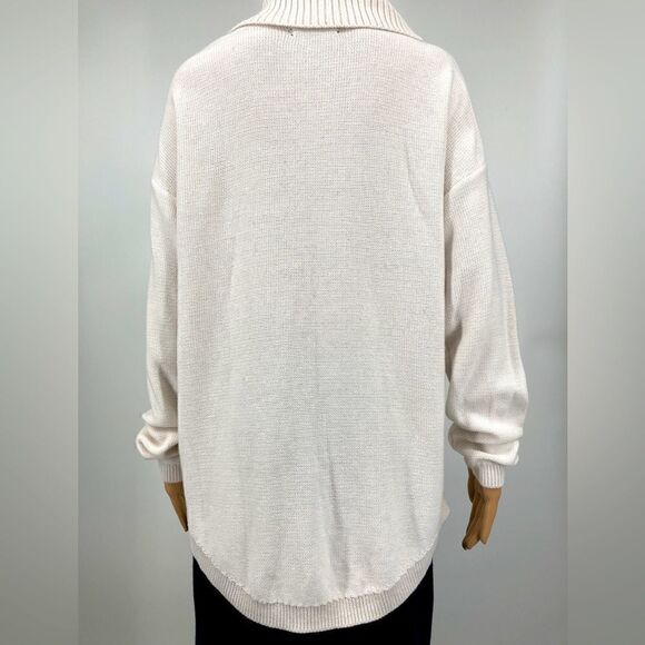 NWT Banana Republic Women’s Cable Knit White Sweater Size L - Picture 5 of 8